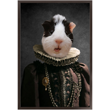 Load image into Gallery viewer, Queen O'Pharts - Royalty & Renaissance Inspired Custom Pet Portrait Framed Satin Paper Print