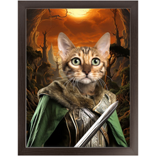Load image into Gallery viewer, PORK SLAYER - Lord of the Rings Inspired Custom Pet Portrait Framed Satin Paper Print