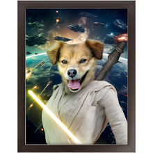 Load image into Gallery viewer, LIGHT REY IN SPACE - Rey Skywalker & Star Wars Inspired Custom Pet Portrait Framed Satin Paper Print