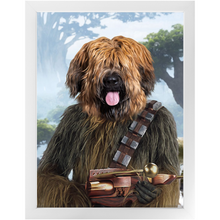 Load image into Gallery viewer, Woofie - Chewbacca & Star Wars Inspired Custom Pet Portrait Framed Satin Paper Print