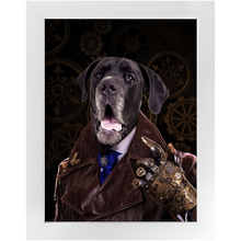 Load image into Gallery viewer, A Fist Of It - Steampunk, Victorian Era Inspired Custom Pet Portrait Framed Satin Paper Print