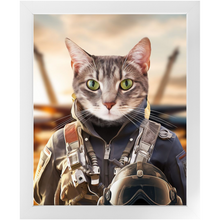 Load image into Gallery viewer, TOP FUN - Air Force Fighter Pilot Inspired Custom Pet Portrait Framed Satin Paper Print