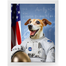 Load image into Gallery viewer, Astrofun - NASA Astronaut Inspired Custom Pet Portrait Framed Satin Paper Print