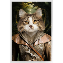 Load image into Gallery viewer, LEGOLASSIE - Lord of the Rings Inspired Custom Pet Portrait Framed Satin Paper Print