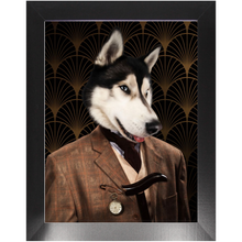 Load image into Gallery viewer, Dappers - Art Deco Inspired Custom Pet Portrait Framed Satin Paper Print