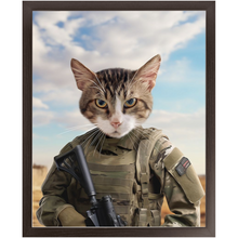 Load image into Gallery viewer, OPERATION FREEBONE - Military Marine Inspired Custom Pet Portrait Framed Satin Paper Print