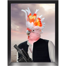 Load image into Gallery viewer, Ham Sosage - Hans Solo & Star Wars Inspired Custom Pet Portrait Framed Satin Paper Print