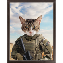 Load image into Gallery viewer, OPERATION FREEBONE - Military Marine Inspired Custom Pet Portrait Framed Satin Paper Print