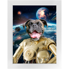 Load image into Gallery viewer, C.3.P.NO IN SPACE - C.3.P.O. & Star Wars Inspired Custom Pet Portrait Framed Satin Paper Print
