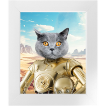 Load image into Gallery viewer, C.3.P.NO - C.3.P.O. & Star Wars Inspired Custom Pet Portrait Framed Satin Paper Print
