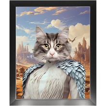 Load image into Gallery viewer, DESSERT CROSSING 2 - Game of Thrones & House Of Dragons Inspired Custom Pet Portrait Framed Satin Paper Print