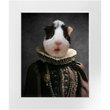 Load image into Gallery viewer, Queen O'Pharts - Royalty & Renaissance Inspired Custom Pet Portrait Framed Satin Paper Print