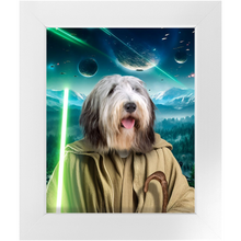 Load image into Gallery viewer, YO, DOG! IN SPACE - Yoda & Star Wars Inspired Custom Pet Portrait Framed Satin Paper Print