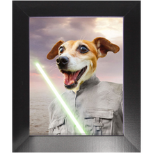 Load image into Gallery viewer, Fluke Carchaser - Jedi Luke Skywalker & Star Wars Inspired Custom Pet Portrait Framed Satin Paper Print