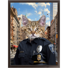 Load image into Gallery viewer, COP TO IT - Police Uniform Inspired Custom Pet Portrait Framed Satin Paper Print