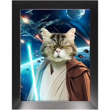 Load image into Gallery viewer, OBI HAVE IN SPACE - Jedi Obi Wan Kenobi & Star Wars Inspired Custom Pet Portrait Framed Satin Paper Print