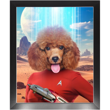 Load image into Gallery viewer, OH HOORAY - BEAMING DOWN - Star Trek Inspired Custom Pet Portrait Framed Satin Paper Print
