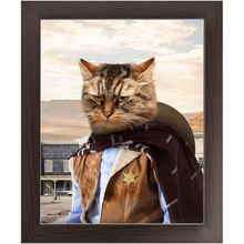 Load image into Gallery viewer, High Loon - Cowboys, Sheriff & Wild West Inspired Custom Pet Portrait Framed Satin Paper Print