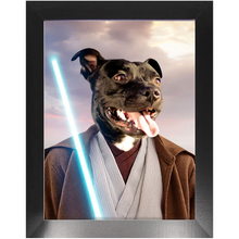 Load image into Gallery viewer, Obi Have - Jedi Obi Wan Kenobi & Star Wars Inspired Custom Pet Portrait Framed Satin Paper Print