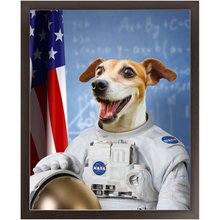 Load image into Gallery viewer, Astrofun - NASA Astronaut Inspired Custom Pet Portrait Framed Satin Paper Print