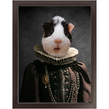 Load image into Gallery viewer, Queen O'Pharts - Royalty & Renaissance Inspired Custom Pet Portrait Framed Satin Paper Print