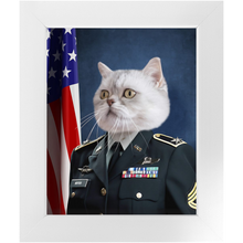 Load image into Gallery viewer, COMMANDEAR - Military Air Force Officer Inspired Custom Pet Portrait Framed Satin Paper Print
