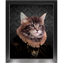 Load image into Gallery viewer, Black Radder - Renaissance Inspired Custom Pet Portrait Framed Satin Paper Print