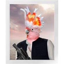 Load image into Gallery viewer, Ham Sosage - Hans Solo & Star Wars Inspired Custom Pet Portrait Framed Satin Paper Print