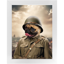 Load image into Gallery viewer, PRIVATE EARED - Military Inspired Custom Pet Portrait Framed Satin Paper Print