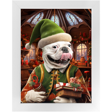 Load image into Gallery viewer, SANTA'S LITTLE HELPER 2 - Christmas Elf Inspired Custom Pet Portrait Framed Satin Paper Print