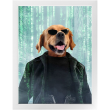 Load image into Gallery viewer, Neo Barksist - The Matrix Inspired Custom Pet Portrait Framed Satin Paper Print