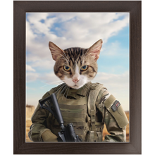 Load image into Gallery viewer, OPERATION FREEBONE - Military Marine Inspired Custom Pet Portrait Framed Satin Paper Print