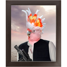 Load image into Gallery viewer, Ham Sosage - Hans Solo & Star Wars Inspired Custom Pet Portrait Framed Satin Paper Print
