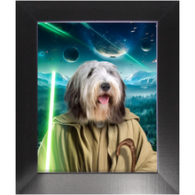 Load image into Gallery viewer, YO, DOG! IN SPACE - Yoda & Star Wars Inspired Custom Pet Portrait Framed Satin Paper Print