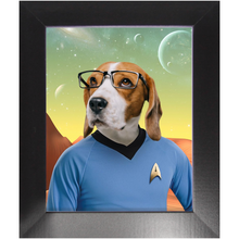 Load image into Gallery viewer, Mister Spook - Star Trek Inspired Custom Pet Portrait Framed Satin Paper Print