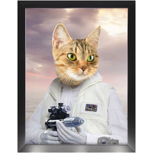 Load image into Gallery viewer, Princess Layabout - Princess Leia & Star Wars Inspired Custom Pet Portrait Framed Satin Paper Print