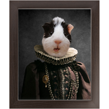 Load image into Gallery viewer, Queen O'Pharts - Royalty & Renaissance Inspired Custom Pet Portrait Framed Satin Paper Print