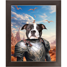 Load image into Gallery viewer, DESSERT CROSSING 3 - Game of Thrones & House Of Dragons Inspired Custom Pet Portrait Framed Satin Paper Print