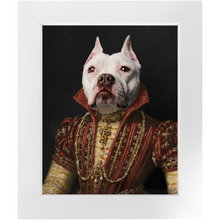 Load image into Gallery viewer, LADY IN RED - Renaissance Inspired Custom Pet Portrait Framed Satin Paper Print