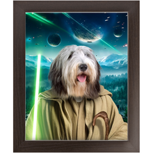 Load image into Gallery viewer, YO, DOG! IN SPACE - Yoda & Star Wars Inspired Custom Pet Portrait Framed Satin Paper Print