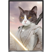 Load image into Gallery viewer, Light Rey - Rey Skywalker & Star Wars Inspired Custom Pet Portrait Framed Satin Paper Print