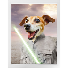 Load image into Gallery viewer, Fluke Carchaser - Jedi Luke Skywalker & Star Wars Inspired Custom Pet Portrait Framed Satin Paper Print