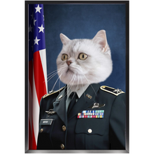 Load image into Gallery viewer, COMMANDEAR - Military Air Force Officer Inspired Custom Pet Portrait Framed Satin Paper Print
