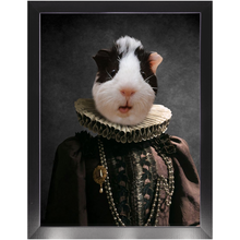 Load image into Gallery viewer, Queen O'Pharts - Royalty & Renaissance Inspired Custom Pet Portrait Framed Satin Paper Print
