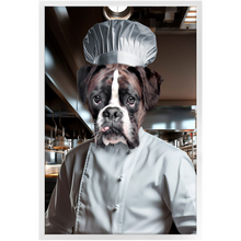 Load image into Gallery viewer, MAKING A MEAL OF IT - Chef & Cook Inspired Custom Pet Portrait Framed Satin Paper Print