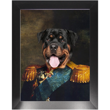 Load image into Gallery viewer, LORD E. LORDY - Renaissance Inspired Custom Pet Portrait Framed Satin Paper Print