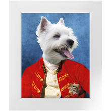 Load image into Gallery viewer, Commander In Mischief - Renaissance Inspired Custom Pet Portrait Framed Satin Paper Print