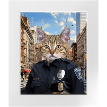 Load image into Gallery viewer, COP TO IT - Police Uniform Inspired Custom Pet Portrait Framed Satin Paper Print