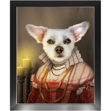 Load image into Gallery viewer, LADY LAVISH - Renaissance Inspired Custom Pet Portrait Framed Satin Paper Print