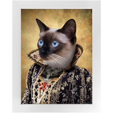 Load image into Gallery viewer, Countess Crows - Renaissance Inspired Custom Pet Portrait Framed Satin Paper Print